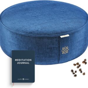 Luxury Velvet Meditation Cushion - Zafu Yoga Seat w/ Buckwheat Fill