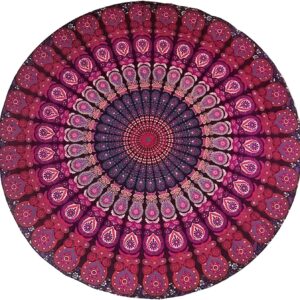 Rajassee Boho Mandala Round Cotton Blanket - 50"