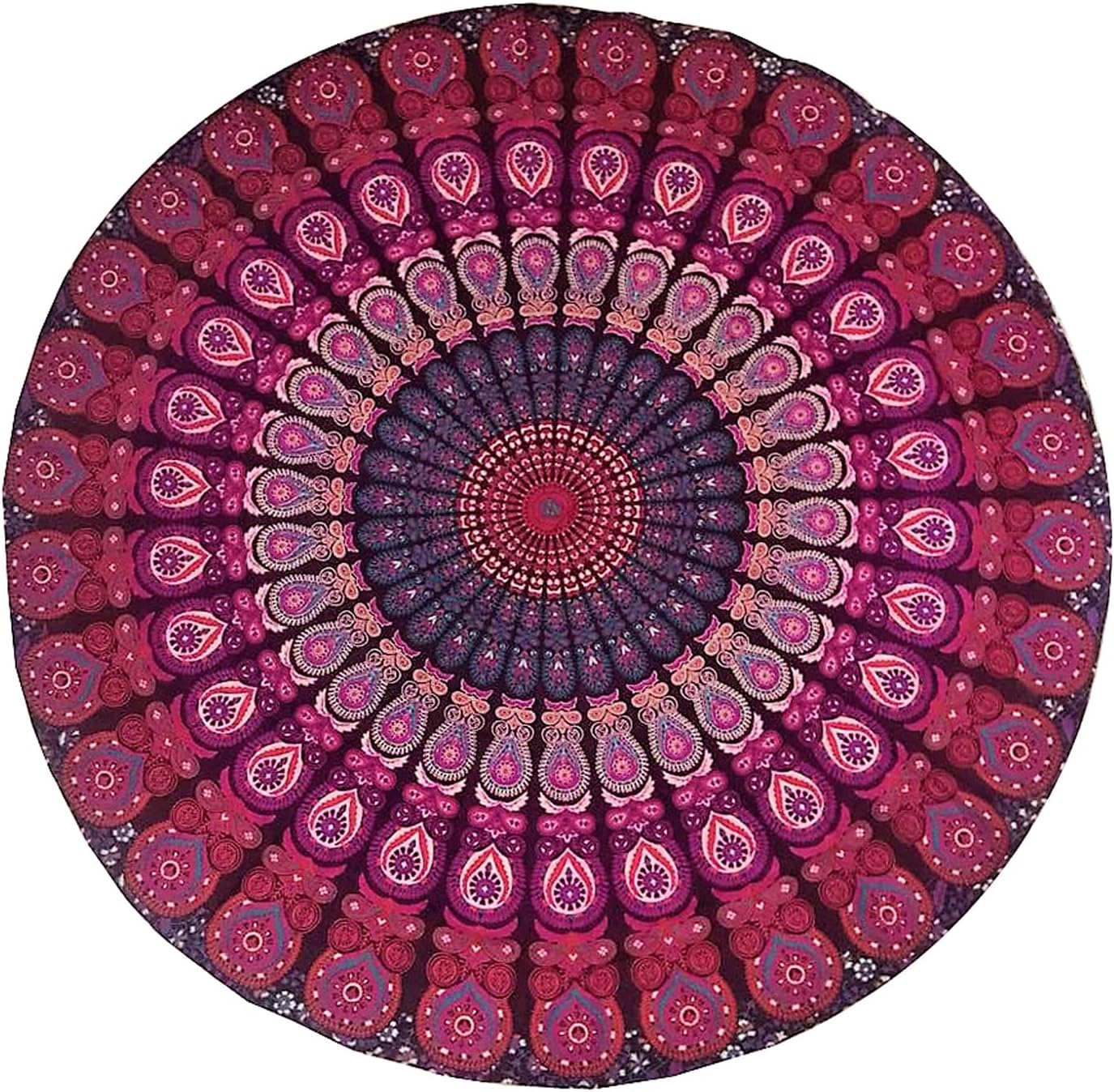 Rajassee Boho Mandala Round Cotton Blanket - 50"