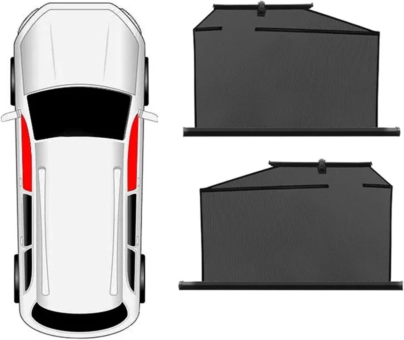 Universal Side Window Sunshade - Black Retractable Car Curtain