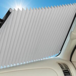 Dash Designs Retractable Windshield Sunshade - Silver, Fits SUVs & Sedans