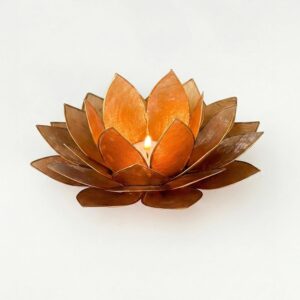 Capiz Shell Lotus Tea Light Holder - Elegant Handmade Decor