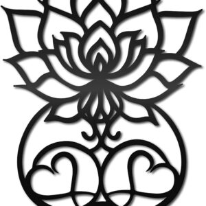 DUOOLN Black Metal Mandala Wall Art, 11.8x7.8in