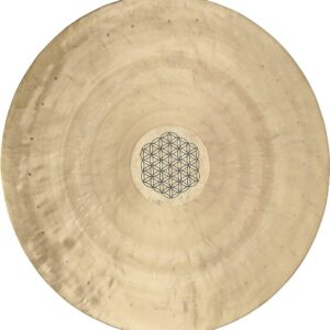 16" Wind Gong with Beater, Flower of Life – Bronze Gong for Meditation