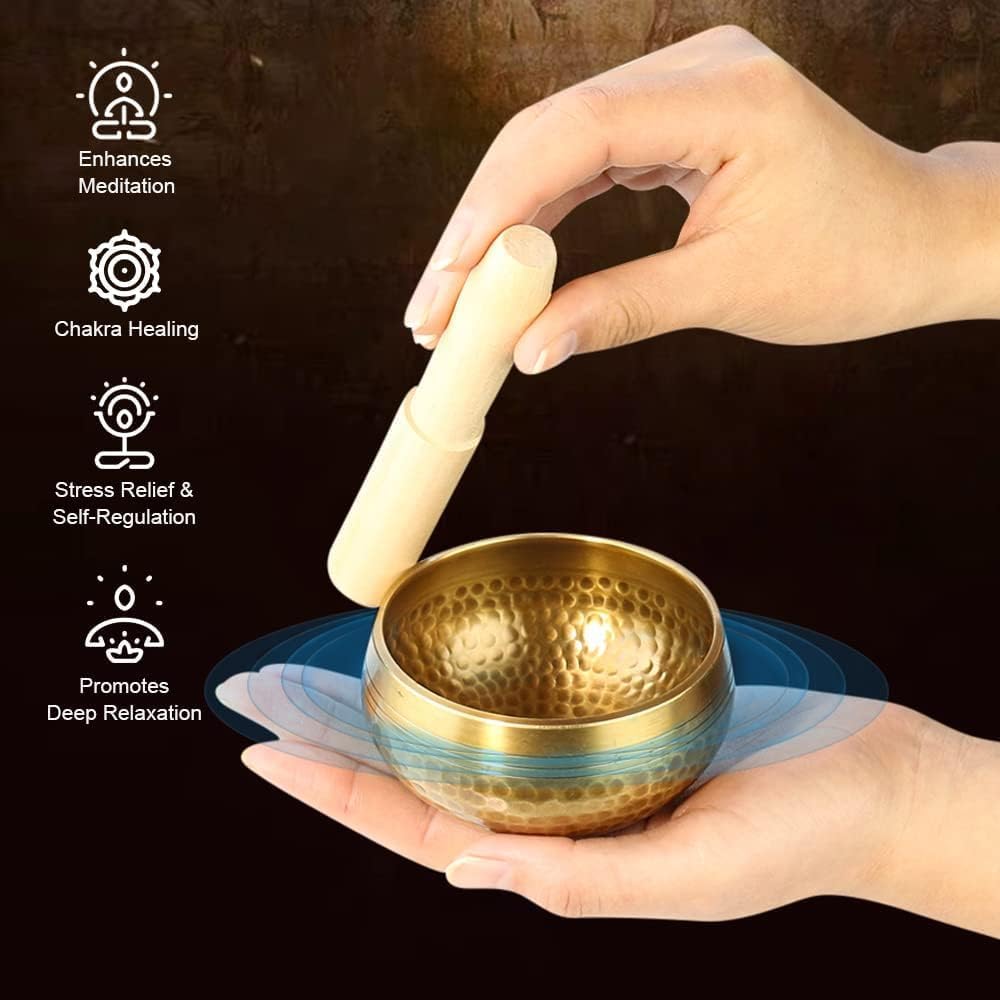 Tibetan Singing Bowl Set with Cushion & Striker