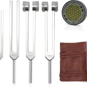 Healing Tuning Forks Set – 5 Tools in Red Pouch