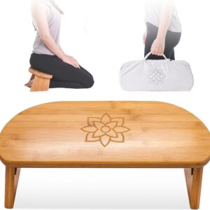 Bamboo Meditation Bench w/ Locking Hinges & Bag