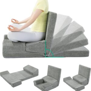 HOMBYS Pro Meditation Cushion Set w/ Back Support, Grey