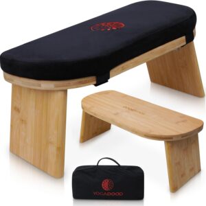 Folding Bamboo Meditation Bench with Cushion & Bag