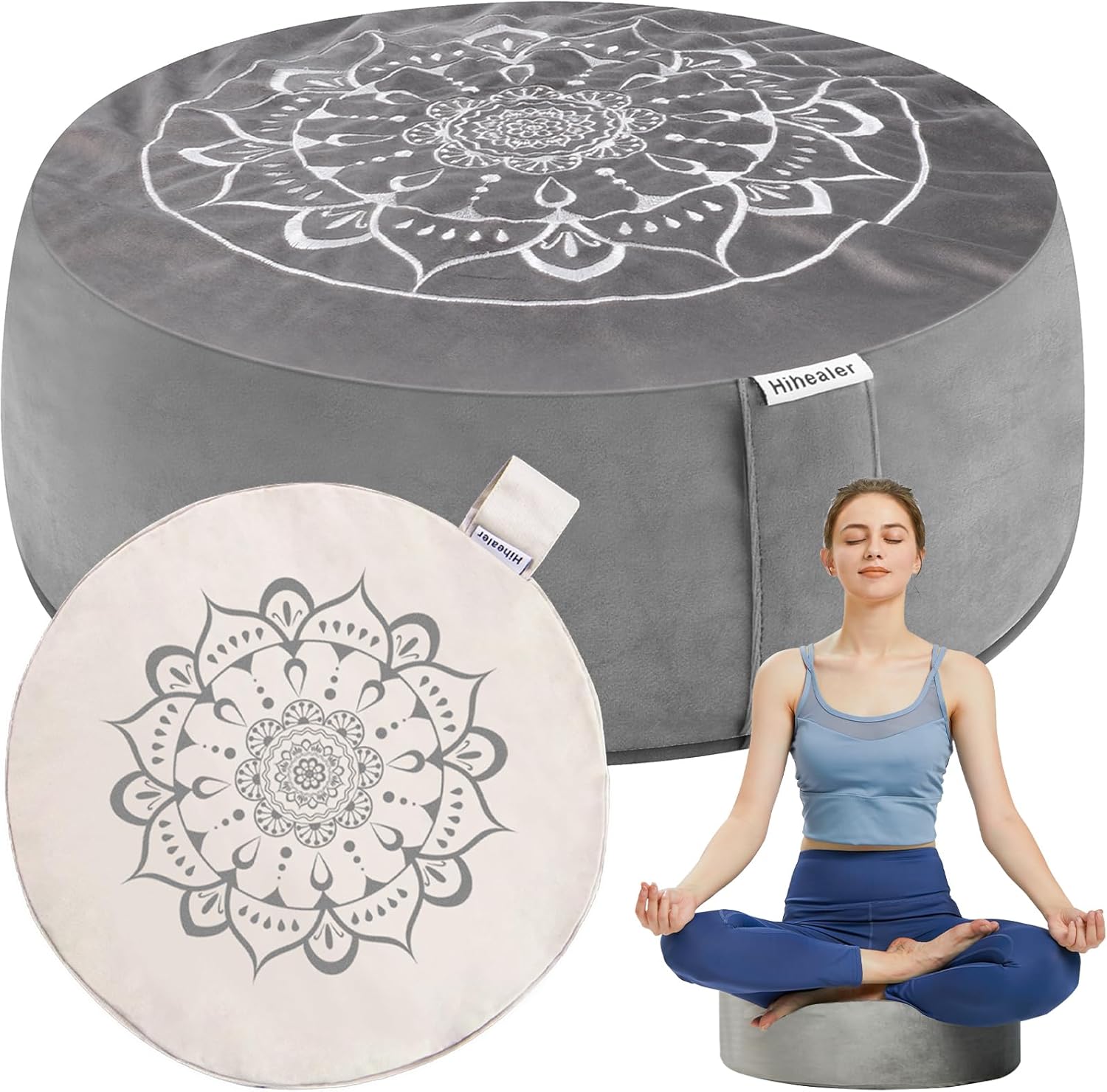 Hihealer Meditation Cushion - Velvet & Buckwheat Floor Seat