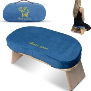 MONK & LLAMA Meditation Bench – Lightweight Bamboo Kneeling Seat
