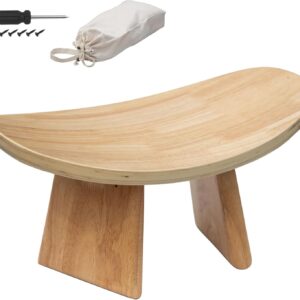 Ergonomic Wooden Meditation Bench - Natural Seiza Kneeling Seat