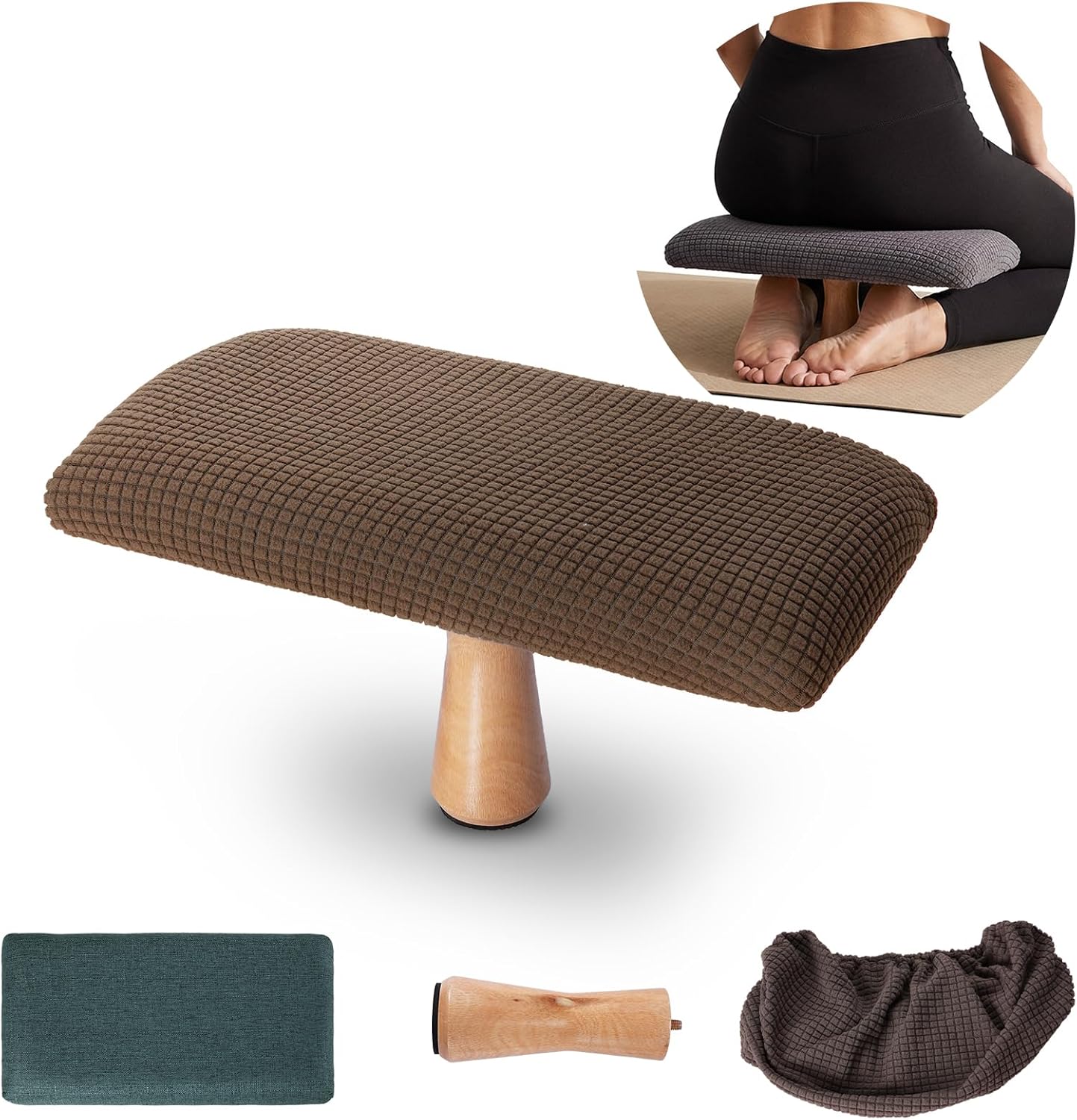 Zen Meditation Bench - Wooden Kneeling Stool
