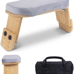 Adjustable Bamboo Meditation Bench w/ Cushion & Bag