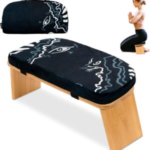 Zaveur Bamboo Meditation Bench w/ Cushion - Black
