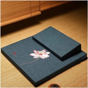Blue Japanese Meditation Cushion Set, Yoga Floor Pillow, 70cm
