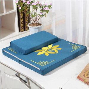 QDZC Meditation Floor Cushion Set – 80cm Square Seat Pad – Yoga Tatami Pad – Blue