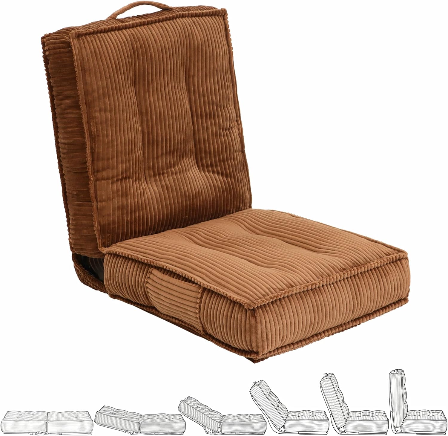 Adjustable Floor Chair - 6-Positions, Folding Tatami Style