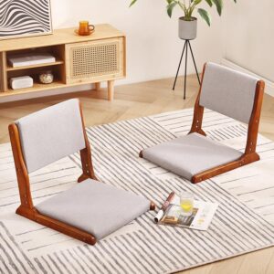 Tiita Foldable Floor Chairs with Back Support (2-Pack)