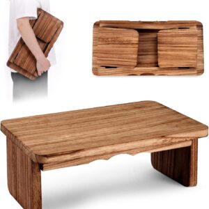 Folding Wooden Yoga Meditation Bench - Dark Brown