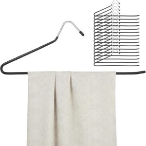 20 Heavy-Duty Blanket Hangers - Z-Shaped Metal Organizers - Black