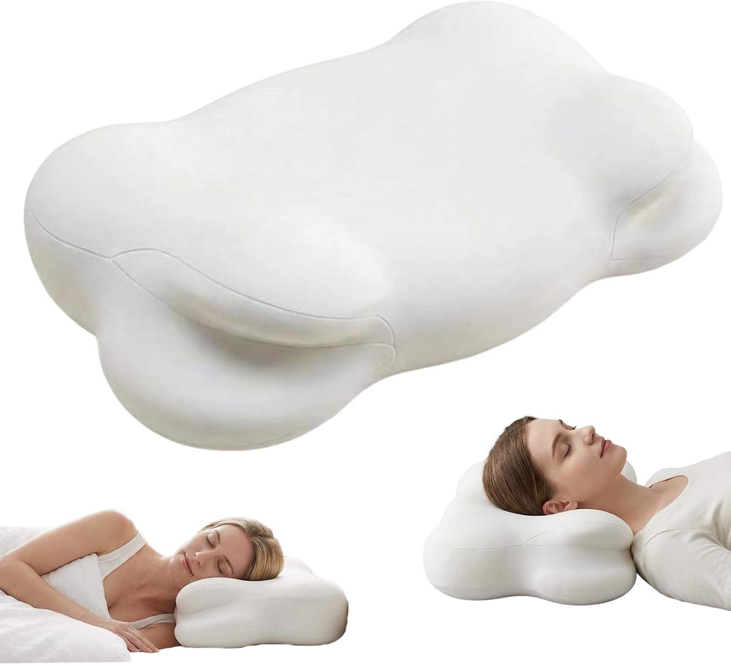TGAHY Cloud Pillow, Memory Foam Neck Support (White)
