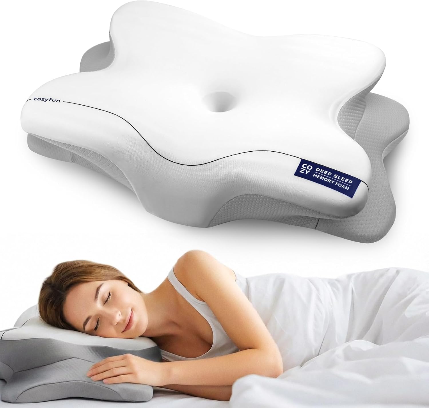 Cozyfun Cervical Pillow for Neck Support and Pain Relief