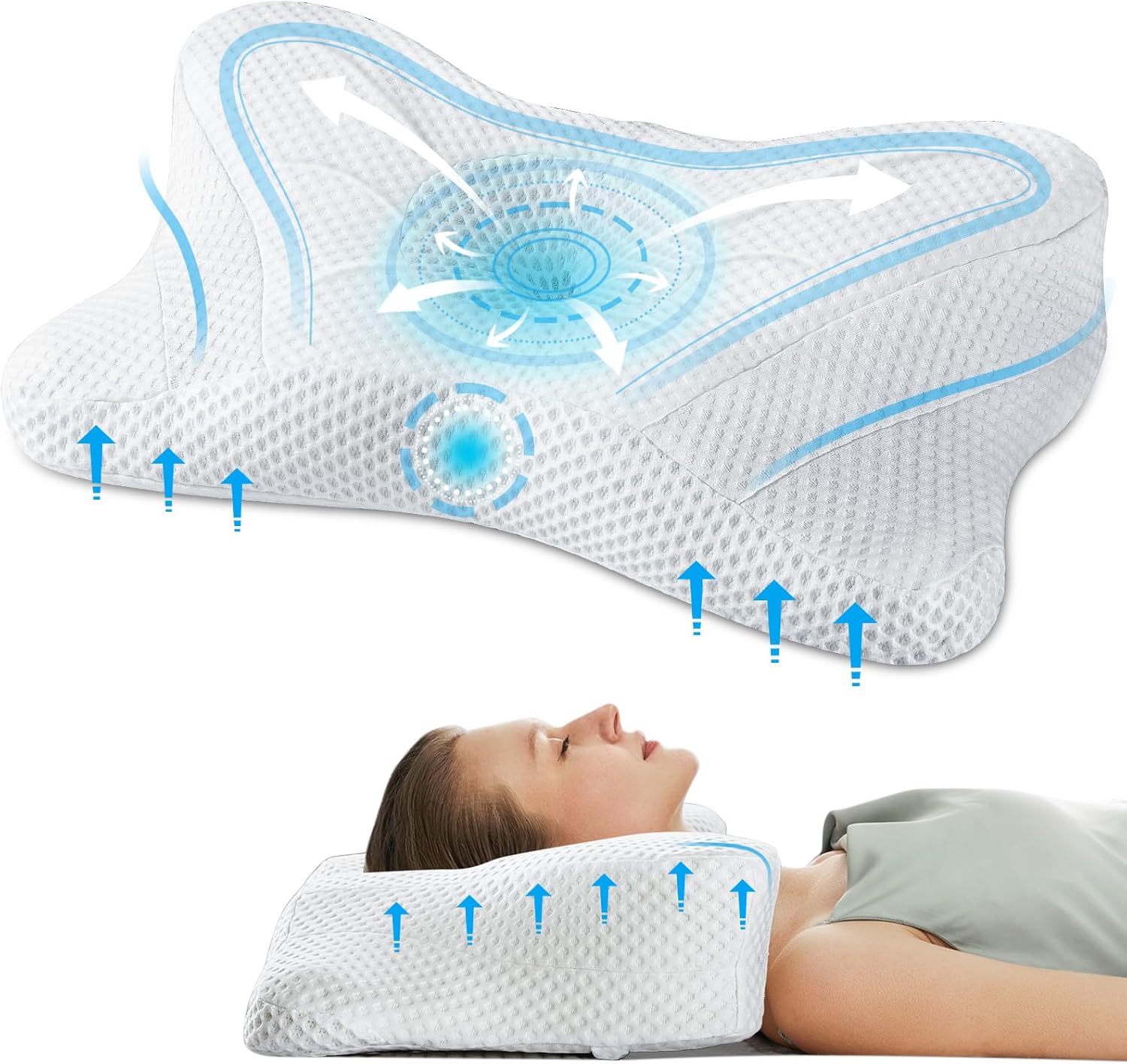 OLIXIS Cervical Neck Pillow – Ergonomic Pain Relief Pillow