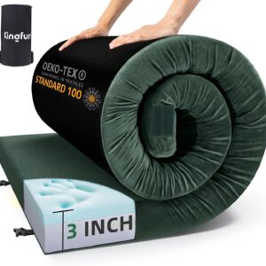 Kingfun 3in Memory Foam Camping Mattress Pad