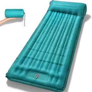 4.7in Inflatable Sleeping Pad w/ Pillow & Foot Pump