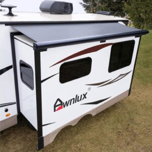Awnlux Black Modular Metal Slide Topper Awning Kit - 9' RV Protection