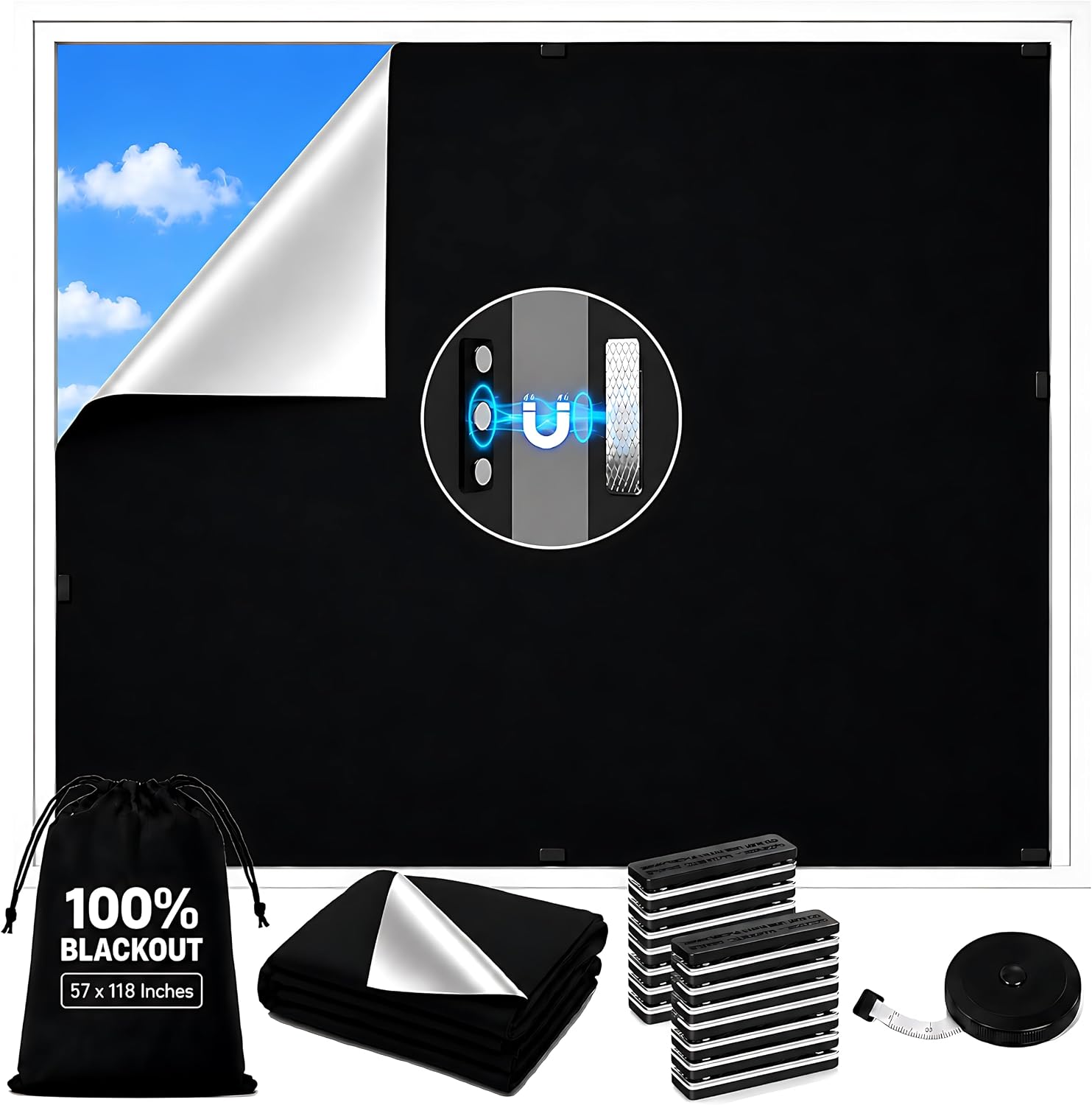 Lequin Magnetic Blackout Window Cover 118x57"
