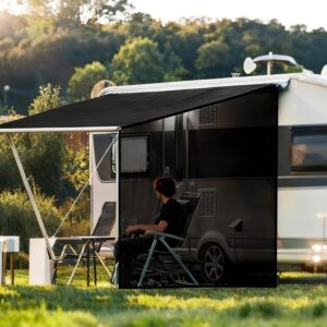 9'x7' RV Awning Side Shade, Black Mesh Sunshade