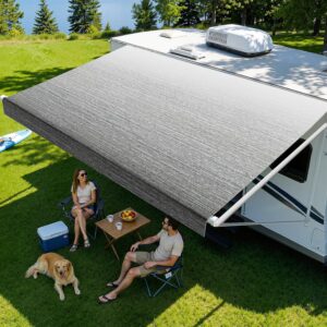Heavy-Duty RV Awning Fabric 12FT, Gray