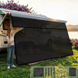 90% UV RV Awning Sun Shade Screen 8'x15'3", Black