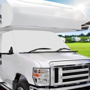 RV Windshield Cover for Ford Class C 1997-2026 (White)