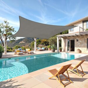 TasticTotes Sun Shade Sail 8x10ft, 95% UV Block, Gray
