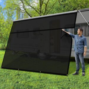 8' x 15'3" RV Awning Sun Shade, 90% UV Block, Black