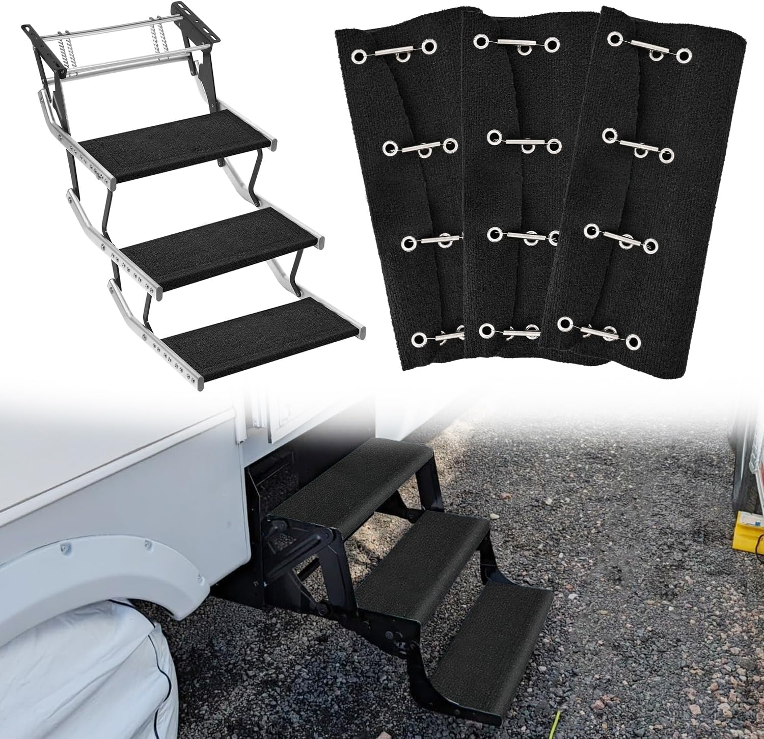 Nilight RV Step Covers 3-Pack 20" Black