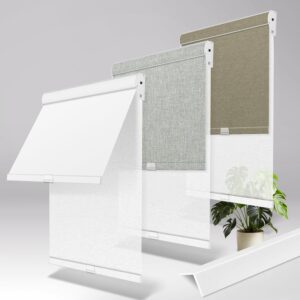 Dual Blackout & Light Filtering Roller Shades, Linen White