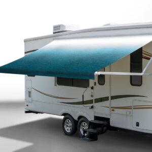 RecPro 18ft RV Awning Fabric Replacement - Blue - 3 Yr Warranty