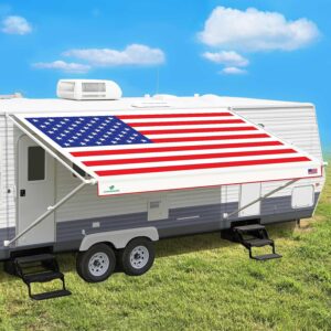 Heavy-Duty RV Awning Fabric 16'3" - USA Flag Design