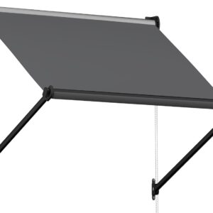AECOJOY 30"x40" Manual Retractable Awning - Dark Grey