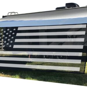 RV Awning Sun Shade Screen 8' x 15' - USA Flag Design