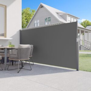 U-MAX Retractable Patio Screen 118x71in Dark Grey