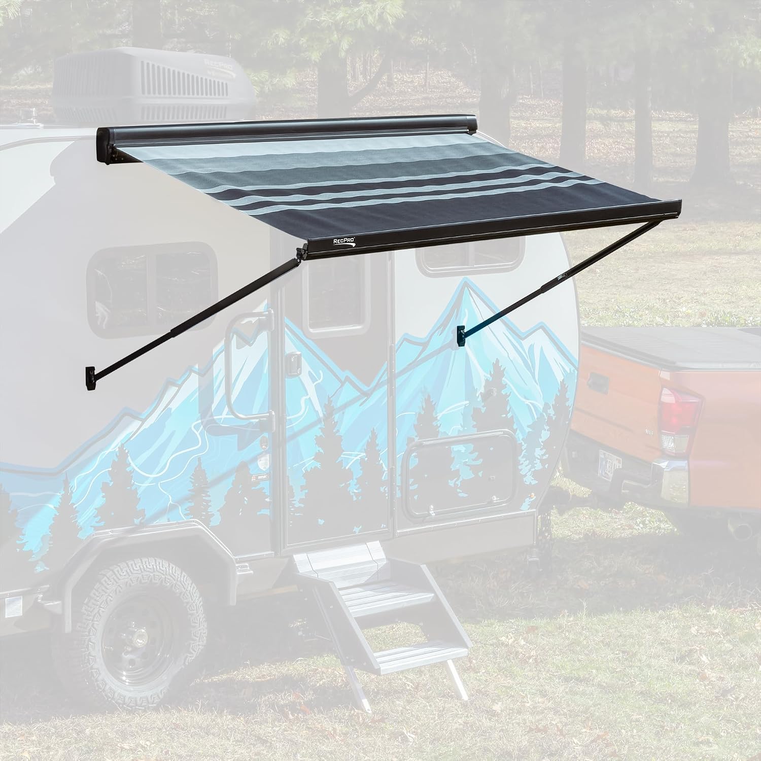 RecPro 7ft Manual RV Awning | Retractable Crank