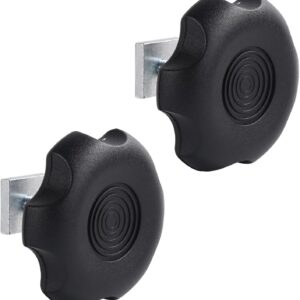Black RV Awning Brace Knobs Kit - 2pcs, 1.8x1.8cm Plates