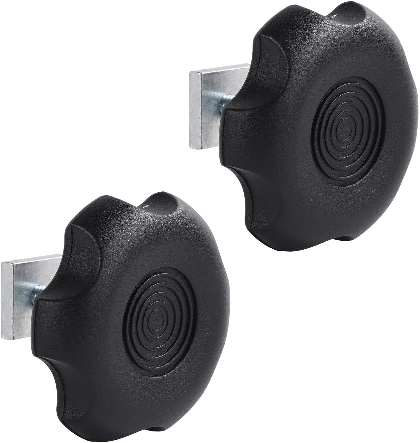 Black RV Awning Brace Knobs Kit - 2pcs, 1.8x1.8cm Plates