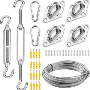 SOVYOULIVE Sun Shade Hardware Kit - 50ft Wire Rope & Hardware