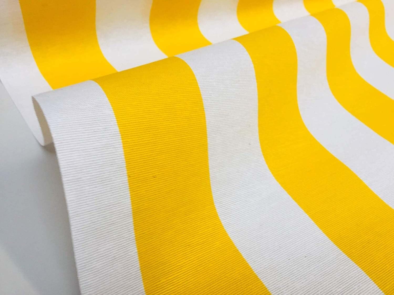 Teflon-Coated Outdoor Fabric - White Striped Waterproof Material (140cm)